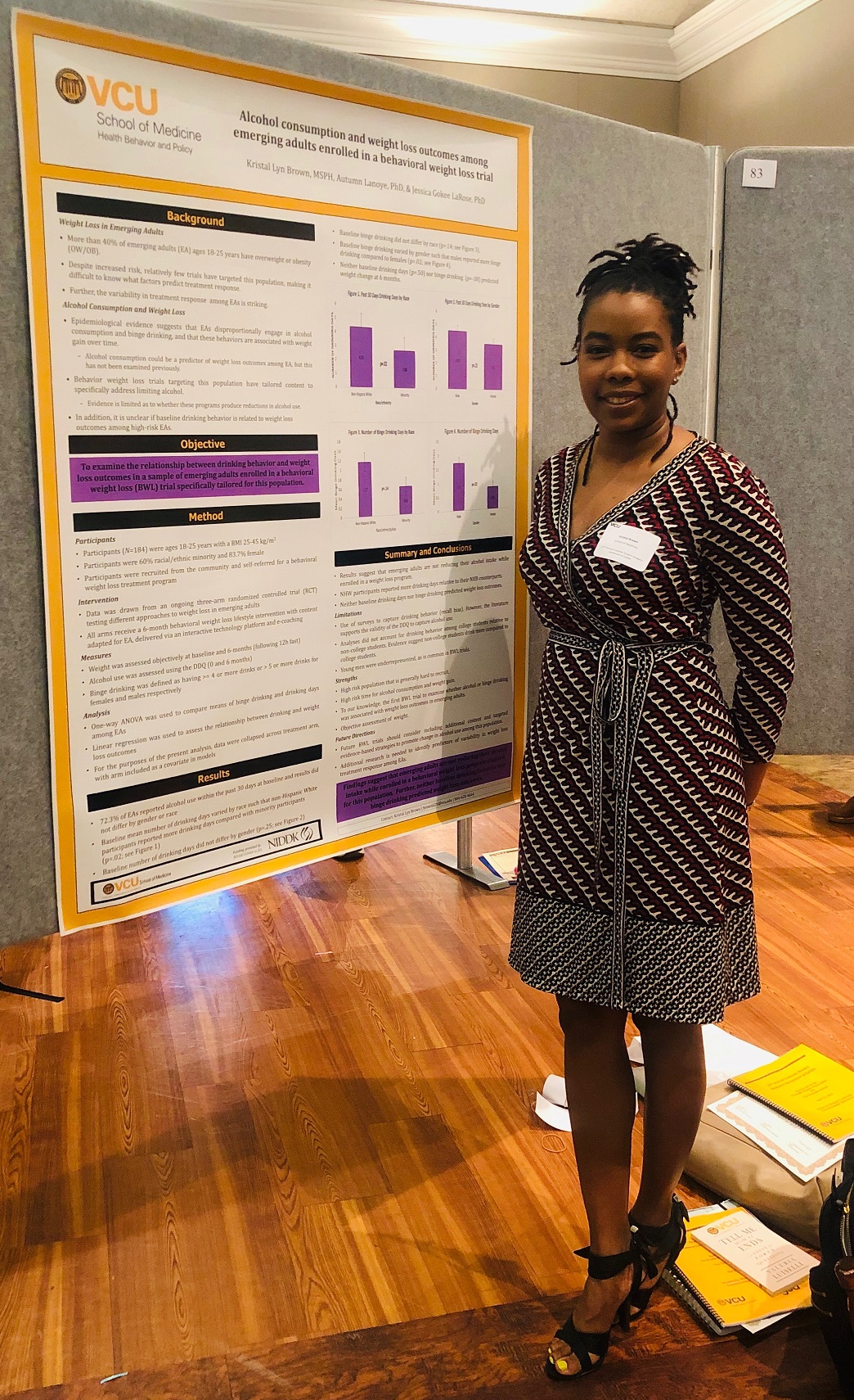Kristal presents a poster at Graduate Student Research Day