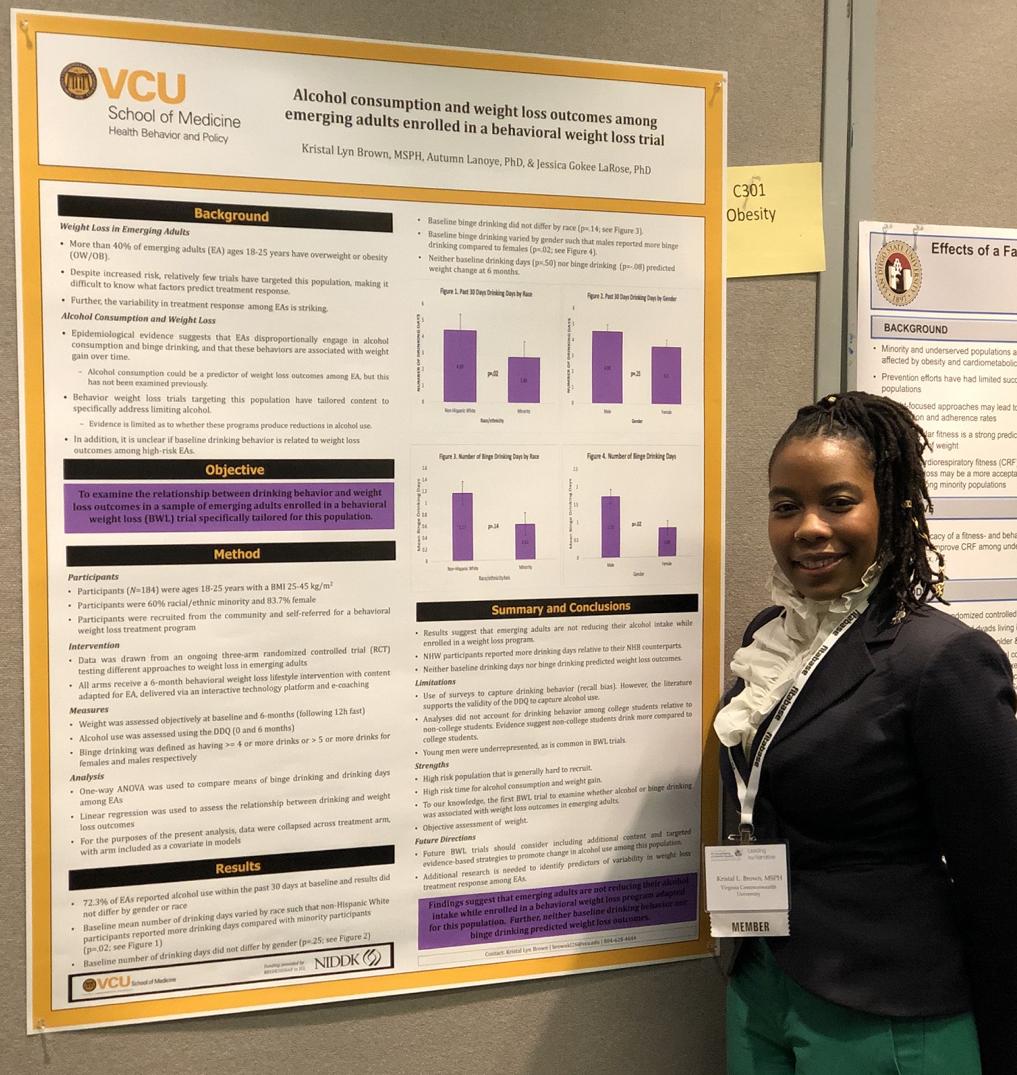 Kristal presents a poster at the Society of Behavioral Medicine Conference